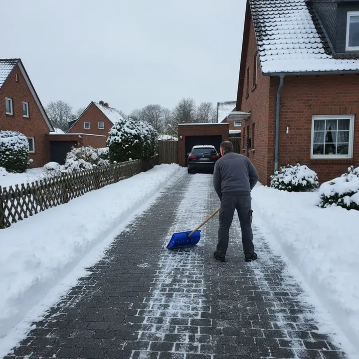 Winterdienst: geräumte Einfahrt